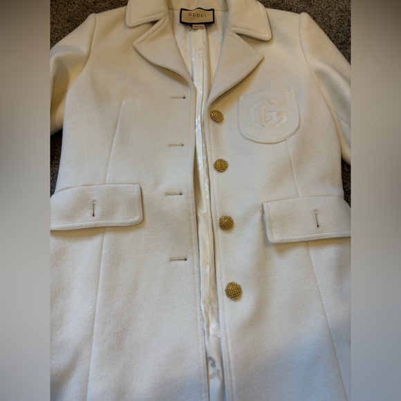 Gucci Double G Embroidery Wool Coat - Picture 4 of 9